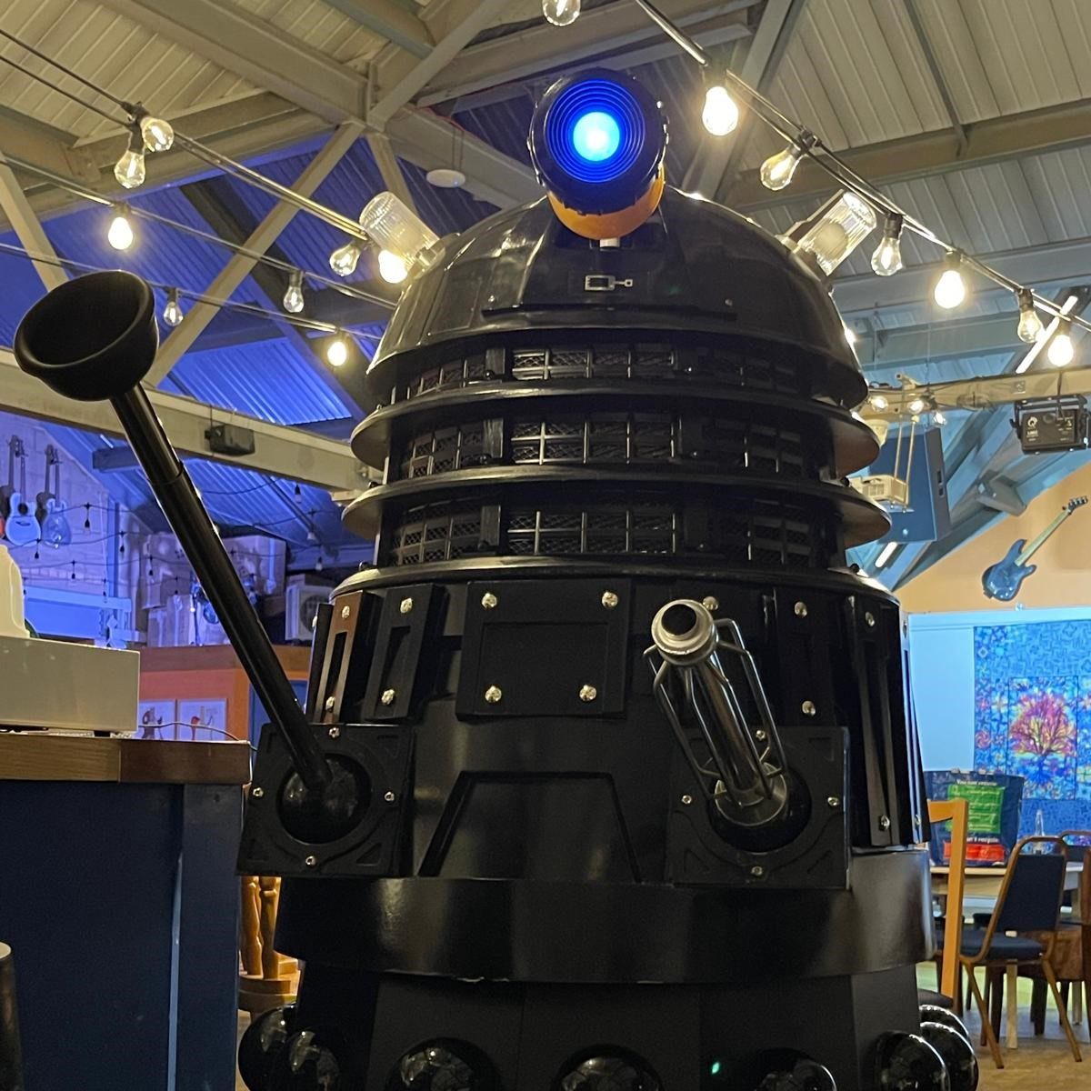 Screen-accurate Dalek replica available for hire at UK corporate events, weddings and exhibitions.